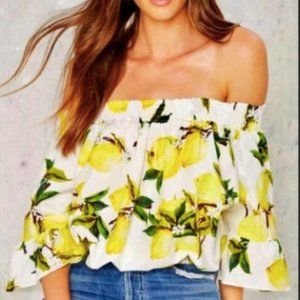 Off the shoulder Lemons Top